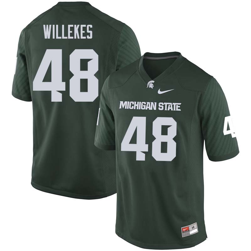 Men #48 Kenny Willekes Michigan State College Football Jerseys Sale-Green